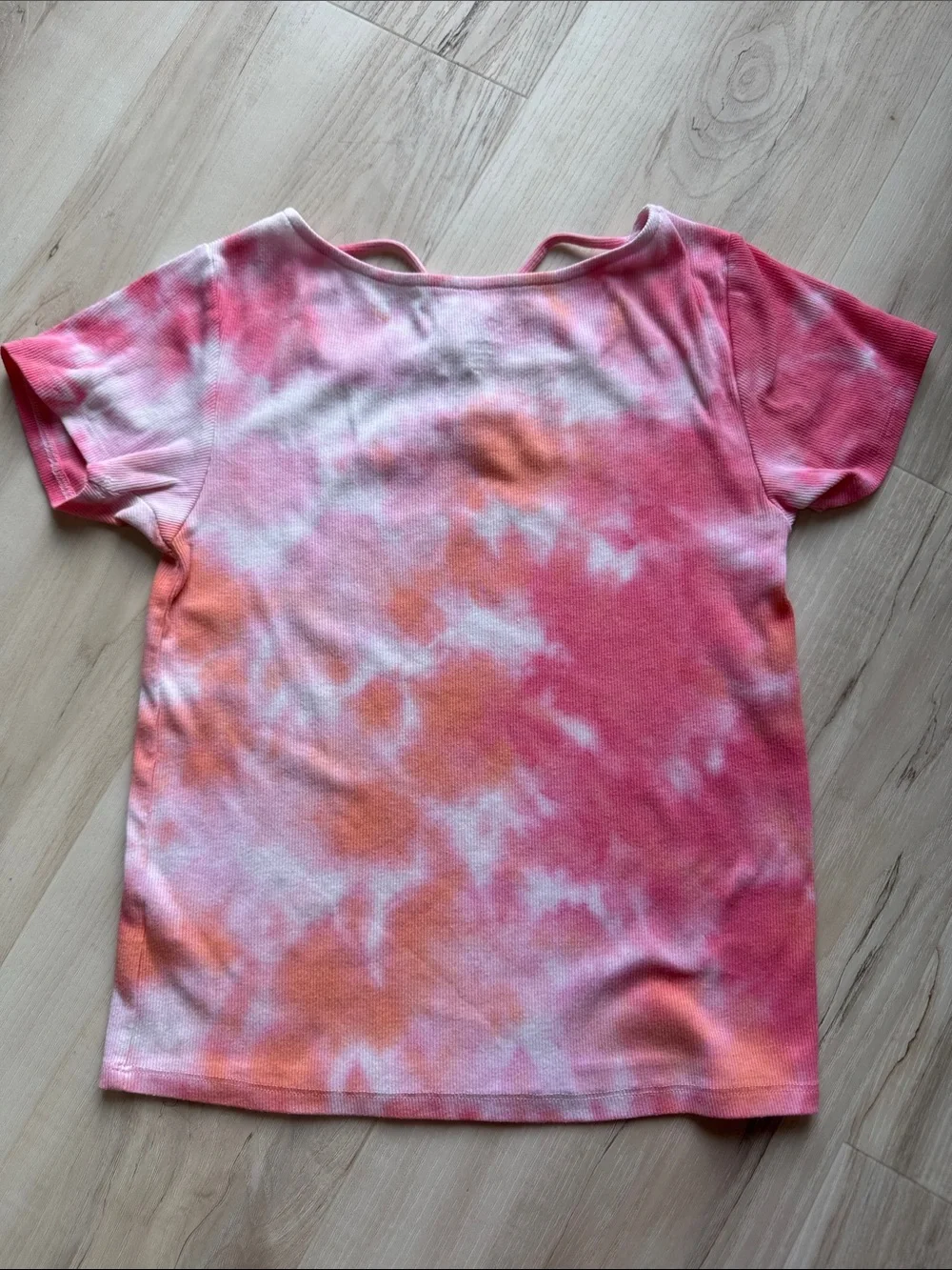 Kids Justice Tie-Dye Pink & Orange Short Sleeve Top